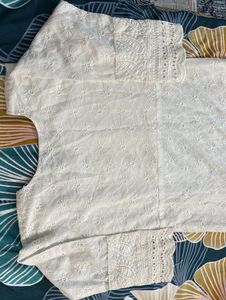 white long chikankari kurta