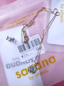 Gold-Tone Celestial Pendant Necklace and Earcuff