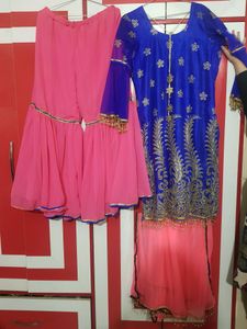 Women&#39;s Net Semi-stitched Garara Suit