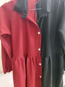 New Unused  Two-Tone Midi Shirt top