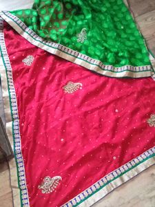 Heavy Bridal Embroidery Stone Work Saree