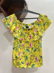 Bright Floral Off-Shoulder Top