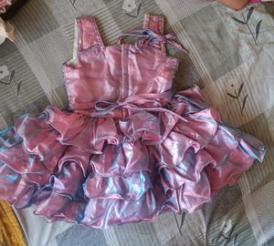 Double shaded beby frock for 1/2 yr