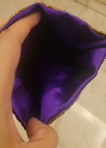 Exotic India Embroidered Satin Potli