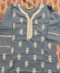 Embroidered Kurta Set With Dupatta