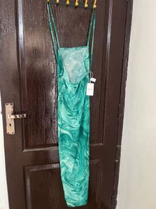 Green Swirl Slip Dress