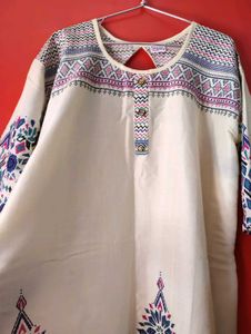 Boho Print Cream Kurti