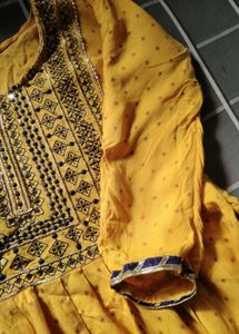 Yellow Embroidered Kurta
