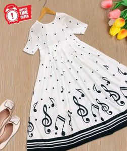 Miss Ayse Branded White Musical Dress