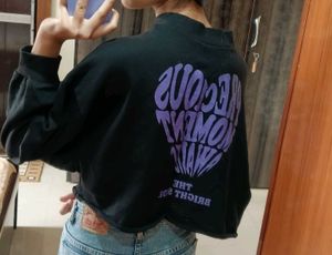 Zudio cropped back print sweatshirt