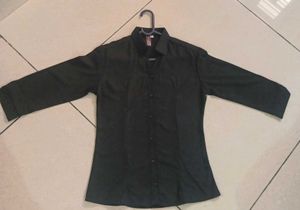 Black Formal Shirt for Girls 3/4 sleeve