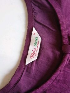 Plum Rayon Kurta with Dupatta &amp; Pants