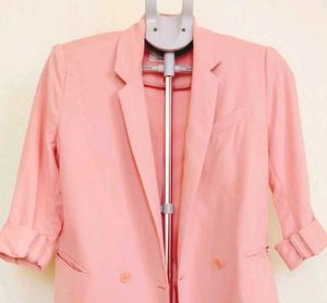 Pink Casual Blazer