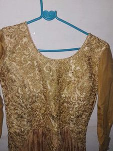 Gold Embroidered Maxi Dress