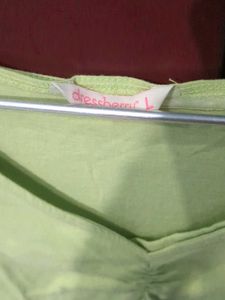 Green Ruched Cropped Tee
