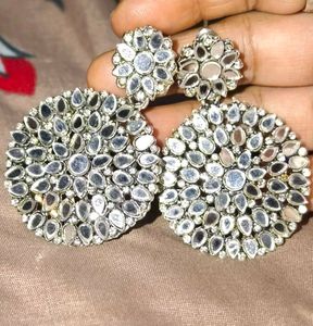 Earring Silver-Plated Mirror