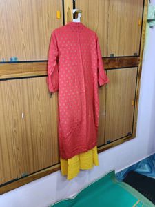 Beautiful DressWithRedJocket And Yellow Petticoat