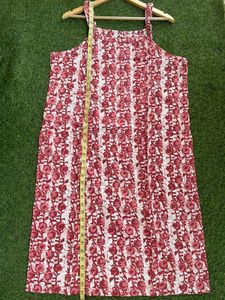 Floral Print Sleeveless Kurta