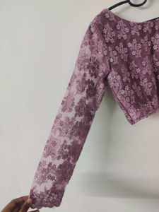 Elegant Mauve Embroidered Lehenga Set