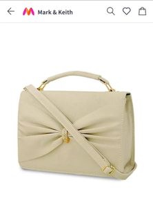 Mark&keit  Off White Textured Handheld Bag