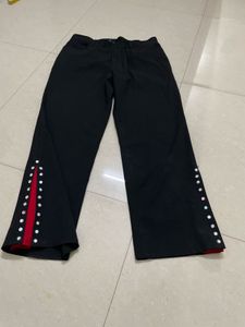 Partywear Black &amp; Red Split Hem Pants