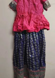 Elegant Ethnic Lahenga with Blouse Maggam Work