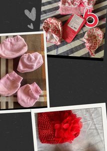 Baby Mittens And Caps Combo