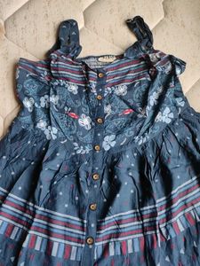 Bombay Paisley Navy Blue Tiered Dress