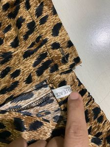 Animal Print Wide Leg Pants