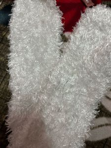 Cozy White Fuzzy Scarf