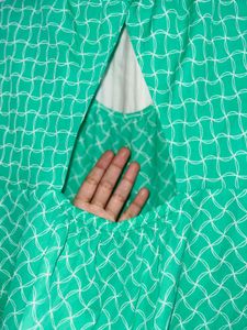 Banana Green Irregular Check Flutter Sleeve Top