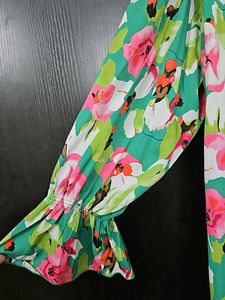 Green Floral printed Top