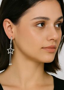 Star Dangle Rhinestone Earrings