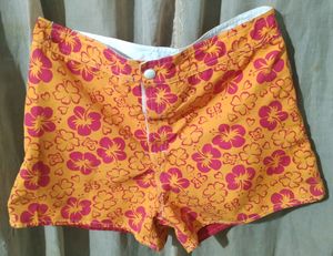 Floral Orange Shorts