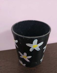 Handmade Floral Pen Holder of Glass