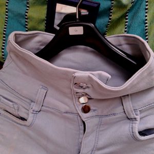 High-Waisted Blue Jeans Turned Into Faded Blu