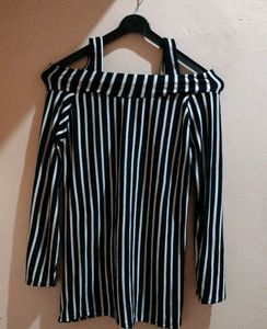 White And Blue Stripe Top