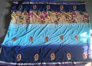 Navy Blue And Aasmani Stone Work