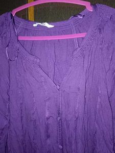 Purple Button-Down Top