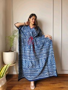 Boho Print Kaftan Dress