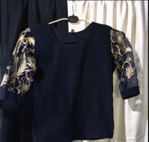 Maroon Puff Sleeve Blouse