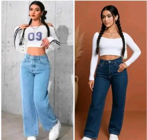 Wide Leg Jeans - Stylish Denim