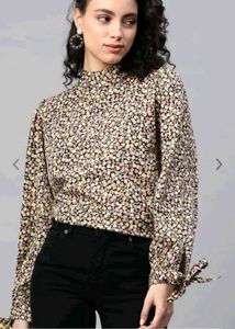 High Neck Floral Top