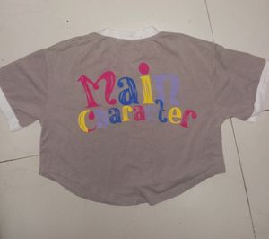 Back And Front Print Crop Top