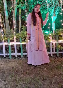 Onion Colour Kurti Skirt Set