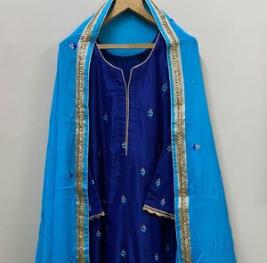 Dabka Embroidered Silk Suit