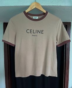 Authentic CELINE Paris Logo Tee  For Women