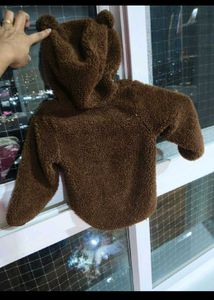 H&amp;M unisex brown fur hoodie jacket