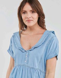 new Denim Tiered Mini Dress top