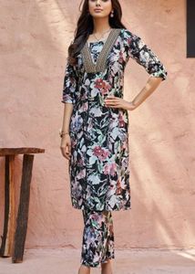 Floral Printed Lace Up & Trouser